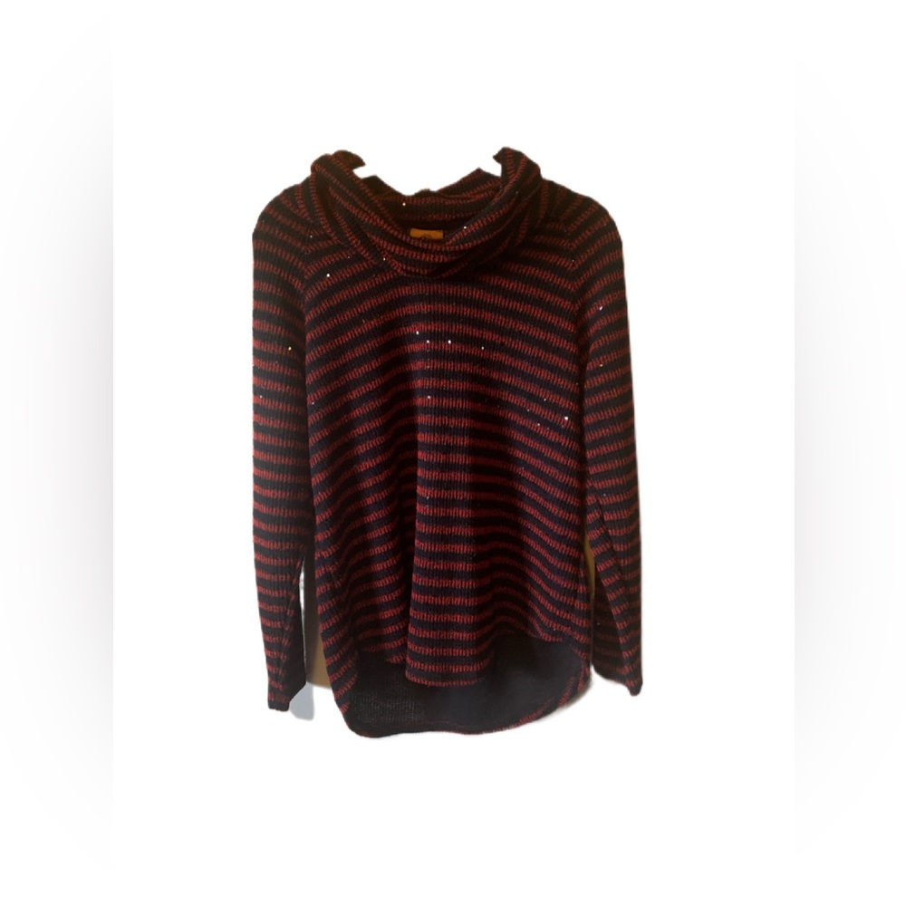 Ruby Rd. Red Sparkly Sweater Size L Like New - image 1